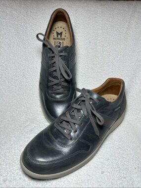 Mephisto VITO Men’s Grey Leather Casual Lace-Up Sneakers US 12